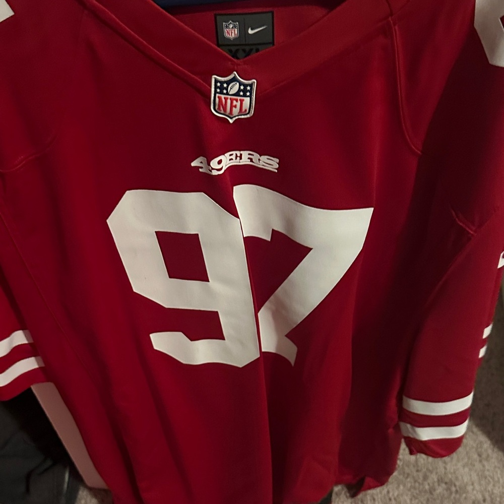 Nike Red and White Men's Jersey Joey Bosa